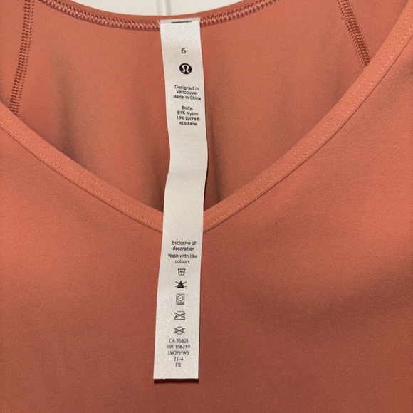 Lululemon Align Long Sleeve Cropped Shirt pink savannah Size 6 - Picture 6 of 6